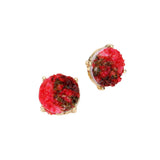 Women's Round Druzy Stud Earrings