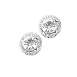 Women's Round Stone Stud Evening Earrings