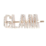 Saige Crystal Pave "GLAM" Rhinestone Hair Pin Bobby Pin