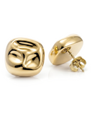 Sara Square Hammered Hoop Earrings Gold