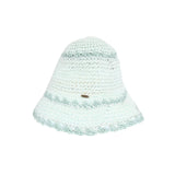 Scalloped Edge Paper Straw Hand Crochet C.C Bucket Hat