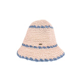 Scalloped Edge Paper Straw Hand Crochet C.C Bucket Hat