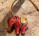 Little Elephant Leather Keychain