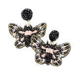 Seed Bead Butterfly Earrings