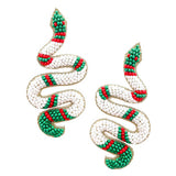 Seed Beaded Snake Earrings