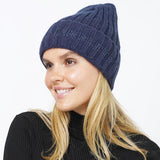 Sequin Stripe Knit Beanie Hat