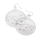 Stone Embellished Rudolph Accented Brass Dangle Earrings