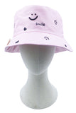 Smile and Heart Pattern Bucket Hat