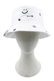 Smile and Heart Pattern Bucket Hat
