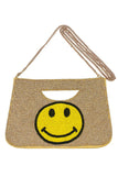 Smile Face Glass Beads Clutch