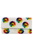 Smile Face Glass Beads Clutch