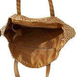 Smile Pointed Color Block Straw Round Shoulder Bag