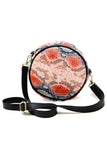 Snake Skin Print Round Crossbody Bag