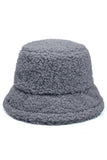 SOLID BOUCLE TEDDY BEAR BUCKET HAT