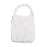 Solid Color Faux Fur Fringe Shoulder Bag