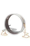 Solid Color Trim Clear Round Crossbody Bag