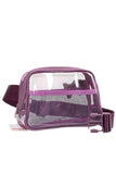 Solid Color Trim Clear Waist Crossbody Bag