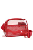 Solid Color Trim Clear Waist Crossbody Bag