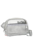Solid Color Trim Clear Waist Crossbody Bag