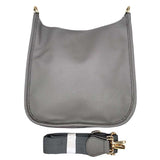 Solid Colored Faux Leather Adjustable Crossbody Tote Handbag