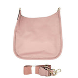 Solid Colored Faux Leather Adjustable Crossbody Tote Handbag