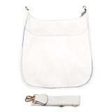 Solid Colored Faux Leather Adjustable Crossbody Tote Handbag
