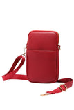 Solid PU Cell Phone Strap Bag