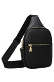 Women's Solid PU Sling Bag