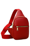 Women's Solid PU Sling Bag
