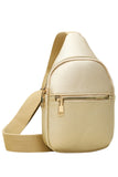 Women's Solid PU Sling Bag