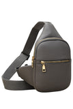 Women's Solid PU Sling Bag
