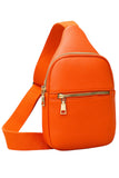 Women's Solid PU Sling Bag