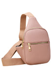 Women's Solid PU Sling Bag