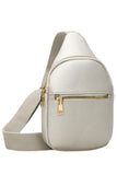Women's Solid PU Sling Bag