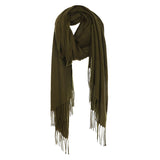 Solid Tassel Oblong Scarf