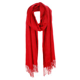 Solid Tassel Oblong Scarf