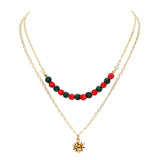 Sparkling Shamballa Ball Christmas Gift Bow Pendant Necklace