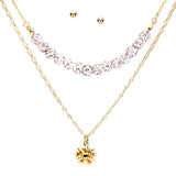 Sparkling Shamballa Ball Christmas Gift Bow Pendant Necklace