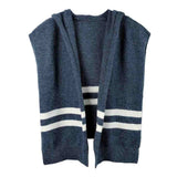 Striped Knit Hoodie Top