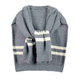 Striped Knit Hoodie Top