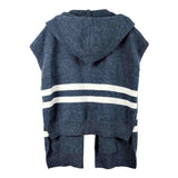 Striped Knit Hoodie Top