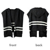 Striped Knit Hoodie Top