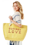 SUMMER LOVE Lettering Glitz Beach Bag