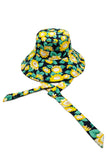 SUNFLOWER PRINT CHINE TIE BUCKET HAT