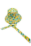 SUNFLOWER PRINT CHINE TIE BUCKET HAT