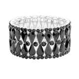 Teardrop Glass Stone Cluster Evening Stretch Bracelet