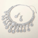 Teardrop Stone Chandelier Evening Necklace