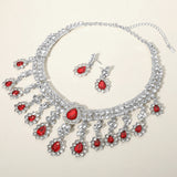 Teardrop Stone Chandelier Evening Necklace