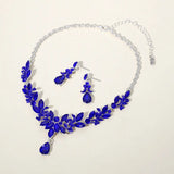 Teardrop Stone Cluster Pointed Marquise Stone Cluster Embellished Evening Necklace