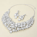Teardrop Stone Cluster Statement Evening Necklace